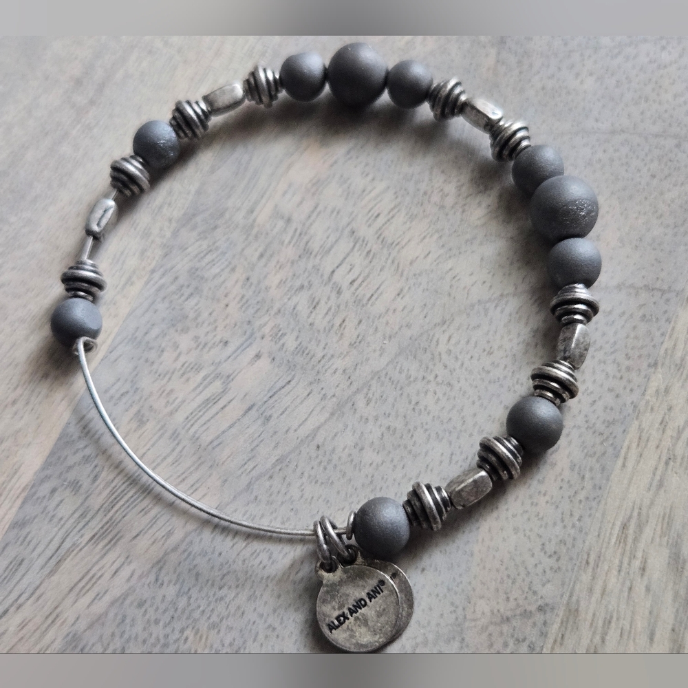 Alex and Ani Charcoal Beaded Bracelet
